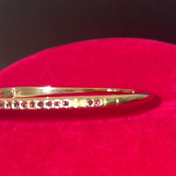 COACH Signature Logo Pave Hinged Bangle Bracelet - Picture 4 of 5